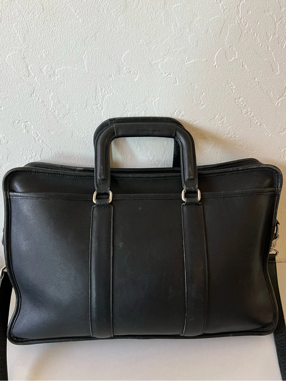 Coach Vintage Bonnie Cashin Black Leather Briefcase Laptop bag 1990